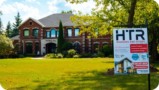 Brick house with HTR signage