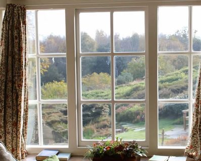 Room window with garden view