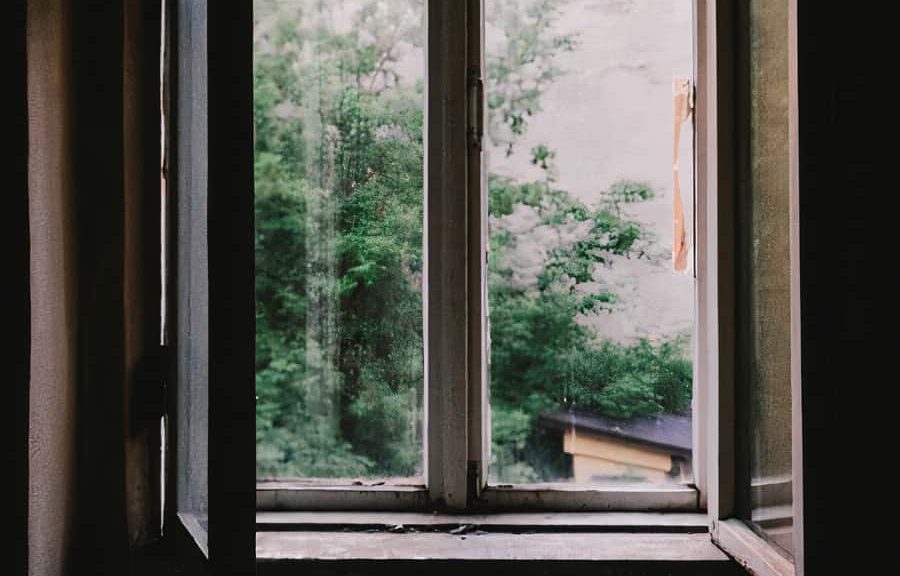 Open window with a garden view