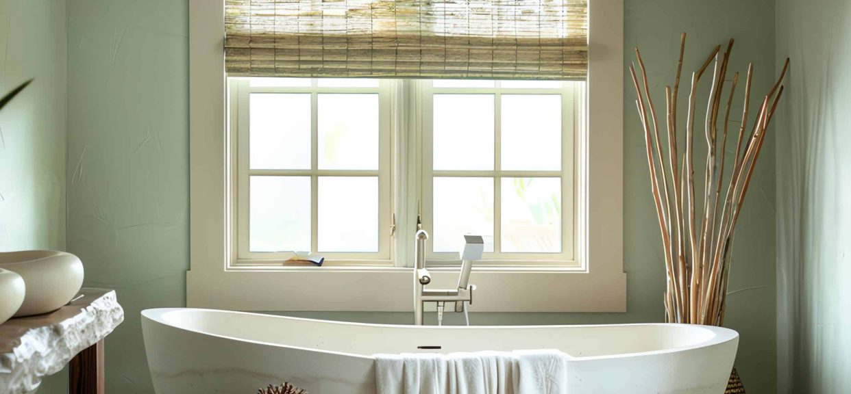 bathroom with large soaking hub